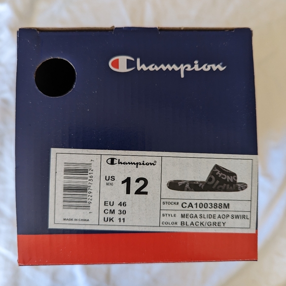 Champion, Slides all over champion swirl, Size 12 - Picture 6 of 7